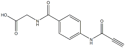 {[4-(propioloylamino)benzoyl]amino}acetic acid Struktur