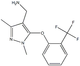 {1,3-dimethyl-5-[2-(trifluoromethyl)phenoxy]-1H-pyrazol-4-yl}methanamine Struktur