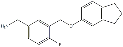 {3-[(2,3-dihydro-1H-inden-5-yloxy)methyl]-4-fluorophenyl}methanamine Struktur