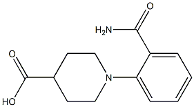 1-(2-carbamoylphenyl)piperidine-4-carboxylic acid Struktur