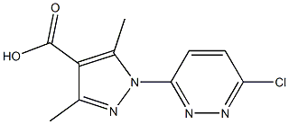 1-(6-chloropyridazin-3-yl)-3,5-dimethyl-1H-pyrazole-4-carboxylic acid Struktur