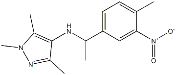 1,3,5-trimethyl-N-[1-(4-methyl-3-nitrophenyl)ethyl]-1H-pyrazol-4-amine Struktur