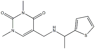 1,3-dimethyl-5-({[1-(thiophen-2-yl)ethyl]amino}methyl)-1,2,3,4-tetrahydropyrimidine-2,4-dione Struktur