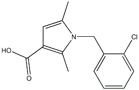 1-[(2-chlorophenyl)methyl]-2,5-dimethyl-1H-pyrrole-3-carboxylic acid Struktur