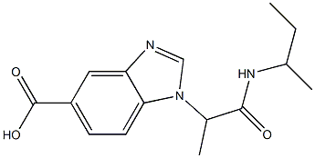 1-[1-(butan-2-ylcarbamoyl)ethyl]-1H-1,3-benzodiazole-5-carboxylic acid Struktur