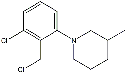 1-[3-chloro-2-(chloromethyl)phenyl]-3-methylpiperidine Struktur