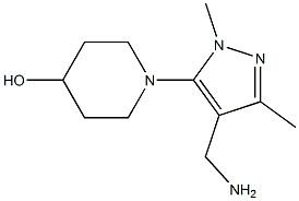 1-[4-(aminomethyl)-1,3-dimethyl-1H-pyrazol-5-yl]piperidin-4-ol Struktur