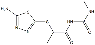 1-{2-[(5-amino-1,3,4-thiadiazol-2-yl)sulfanyl]propanoyl}-3-methylurea Struktur