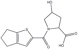 1-{4H,5H,6H-cyclopenta[b]thiophen-2-ylcarbonyl}-4-hydroxypyrrolidine-2-carboxylic acid Struktur