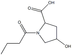 1-butanoyl-4-hydroxypyrrolidine-2-carboxylic acid Struktur