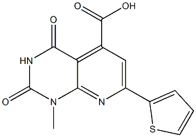 1-methyl-2,4-dioxo-7-(thiophen-2-yl)-1H,2H,3H,4H-pyrido[2,3-d]pyrimidine-5-carboxylic acid Struktur