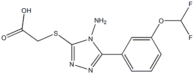 2-({4-amino-5-[3-(difluoromethoxy)phenyl]-4H-1,2,4-triazol-3-yl}sulfanyl)acetic acid Struktur