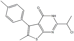 2-(1-chloroethyl)-6-methyl-5-(4-methylphenyl)-3H,4H-thieno[2,3-d]pyrimidin-4-one Struktur