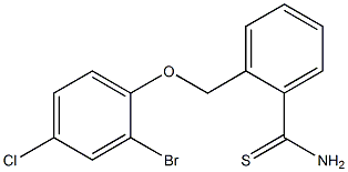 2-(2-bromo-4-chlorophenoxymethyl)benzene-1-carbothioamide Struktur