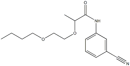 2-(2-butoxyethoxy)-N-(3-cyanophenyl)propanamide Struktur