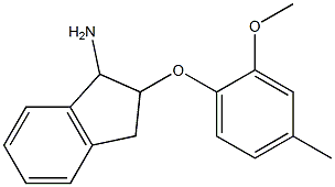 2-(2-methoxy-4-methylphenoxy)-2,3-dihydro-1H-inden-1-amine Struktur