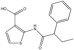 2-(2-phenylbutanamido)thiophene-3-carboxylic acid Struktur