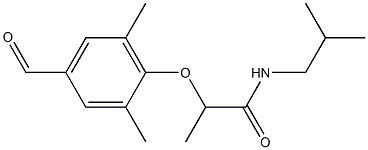 2-(4-formyl-2,6-dimethylphenoxy)-N-(2-methylpropyl)propanamide Struktur