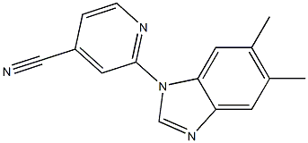 2-(5,6-dimethyl-1H-benzimidazol-1-yl)isonicotinonitrile Struktur