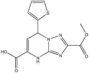 2-(methoxycarbonyl)-7-(thiophen-2-yl)-4H,7H-[1,2,4]triazolo[1,5-a]pyrimidine-5-carboxylic acid Struktur