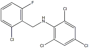 2,4,6-trichloro-N-[(2-chloro-6-fluorophenyl)methyl]aniline Struktur