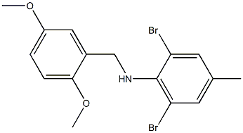 2,6-dibromo-N-[(2,5-dimethoxyphenyl)methyl]-4-methylaniline Struktur