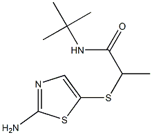 2-[(2-amino-1,3-thiazol-5-yl)sulfanyl]-N-tert-butylpropanamide Struktur