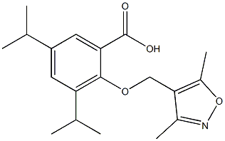 2-[(3,5-dimethylisoxazol-4-yl)methoxy]-3,5-diisopropylbenzoic acid Struktur