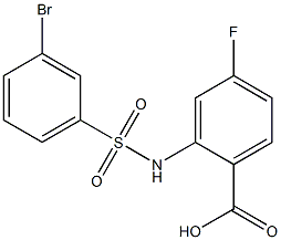 2-[(3-bromobenzene)sulfonamido]-4-fluorobenzoic acid Struktur