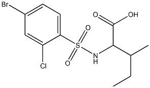 2-[(4-bromo-2-chlorobenzene)sulfonamido]-3-methylpentanoic acid Struktur