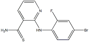 2-[(4-bromo-2-fluorophenyl)amino]pyridine-3-carbothioamide Struktur