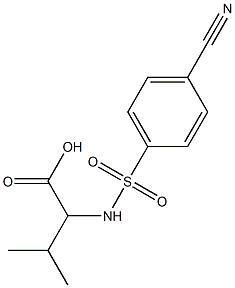 2-[(4-cyanobenzene)sulfonamido]-3-methylbutanoic acid Struktur