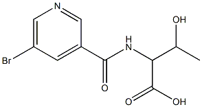 2-[(5-bromopyridin-3-yl)formamido]-3-hydroxybutanoic acid Struktur