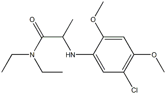 2-[(5-chloro-2,4-dimethoxyphenyl)amino]-N,N-diethylpropanamide Struktur