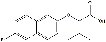 2-[(6-bromonaphthalen-2-yl)oxy]-3-methylbutanoic acid Struktur