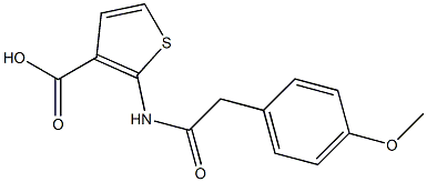 2-[2-(4-methoxyphenyl)acetamido]thiophene-3-carboxylic acid Struktur