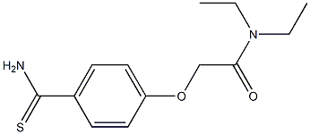 2-[4-(aminocarbonothioyl)phenoxy]-N,N-diethylacetamide Struktur