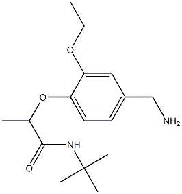 2-[4-(aminomethyl)-2-ethoxyphenoxy]-N-tert-butylpropanamide Struktur