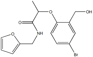 2-[4-bromo-2-(hydroxymethyl)phenoxy]-N-(furan-2-ylmethyl)propanamide Struktur