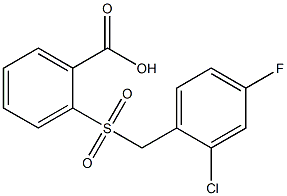 2-{[(2-chloro-4-fluorophenyl)methane]sulfonyl}benzoic acid Struktur