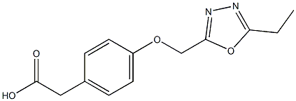 2-{4-[(5-ethyl-1,3,4-oxadiazol-2-yl)methoxy]phenyl}acetic acid Struktur