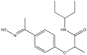 2-{4-[1-(hydroxyimino)ethyl]phenoxy}-N-(pentan-3-yl)propanamide Struktur