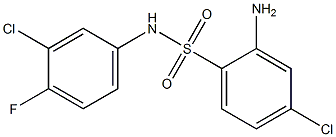 2-amino-4-chloro-N-(3-chloro-4-fluorophenyl)benzene-1-sulfonamide Struktur