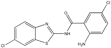 2-amino-5-chloro-N-(6-chloro-1,3-benzothiazol-2-yl)benzamide Struktur