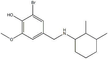 2-bromo-4-{[(2,3-dimethylcyclohexyl)amino]methyl}-6-methoxyphenol Struktur