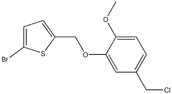 2-bromo-5-[5-(chloromethyl)-2-methoxyphenoxymethyl]thiophene Struktur