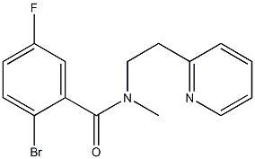 2-bromo-5-fluoro-N-methyl-N-[2-(pyridin-2-yl)ethyl]benzamide Struktur