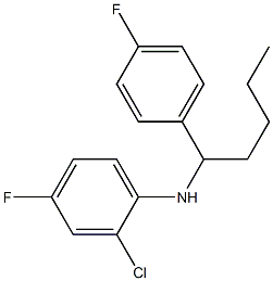 2-chloro-4-fluoro-N-[1-(4-fluorophenyl)pentyl]aniline Struktur