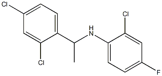 2-chloro-N-[1-(2,4-dichlorophenyl)ethyl]-4-fluoroaniline Struktur