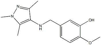 2-methoxy-5-{[(1,3,5-trimethyl-1H-pyrazol-4-yl)amino]methyl}phenol Struktur